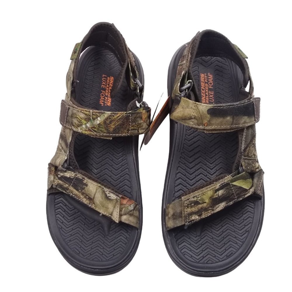 Skechers Men's NEW Sargo Namor Luxe Foam Camouflage Sandals Hook & Loop Straps - Picture 10 of 13
